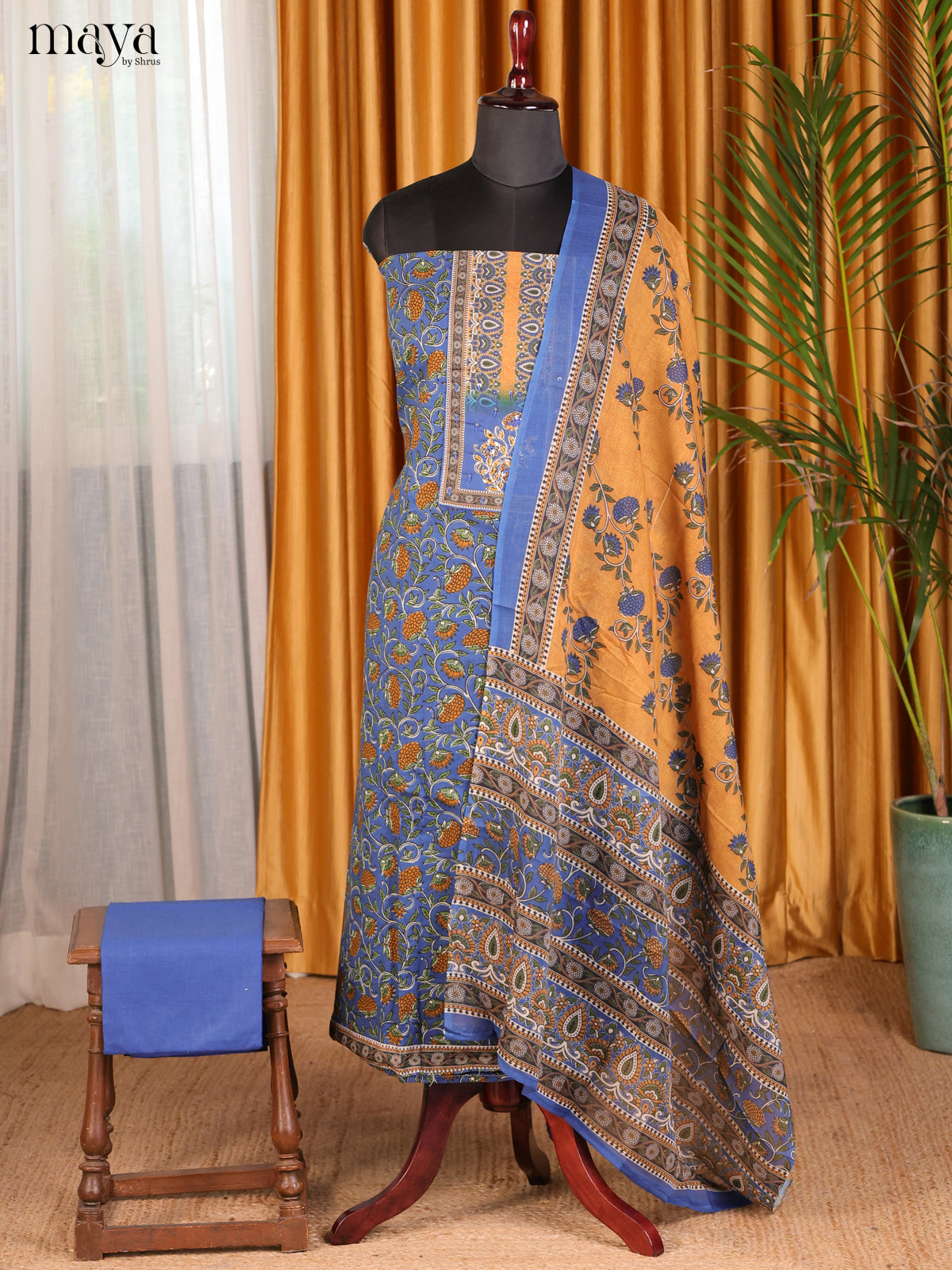 Blue & Mustard - Cotton salwar - Shop on Shrus.com