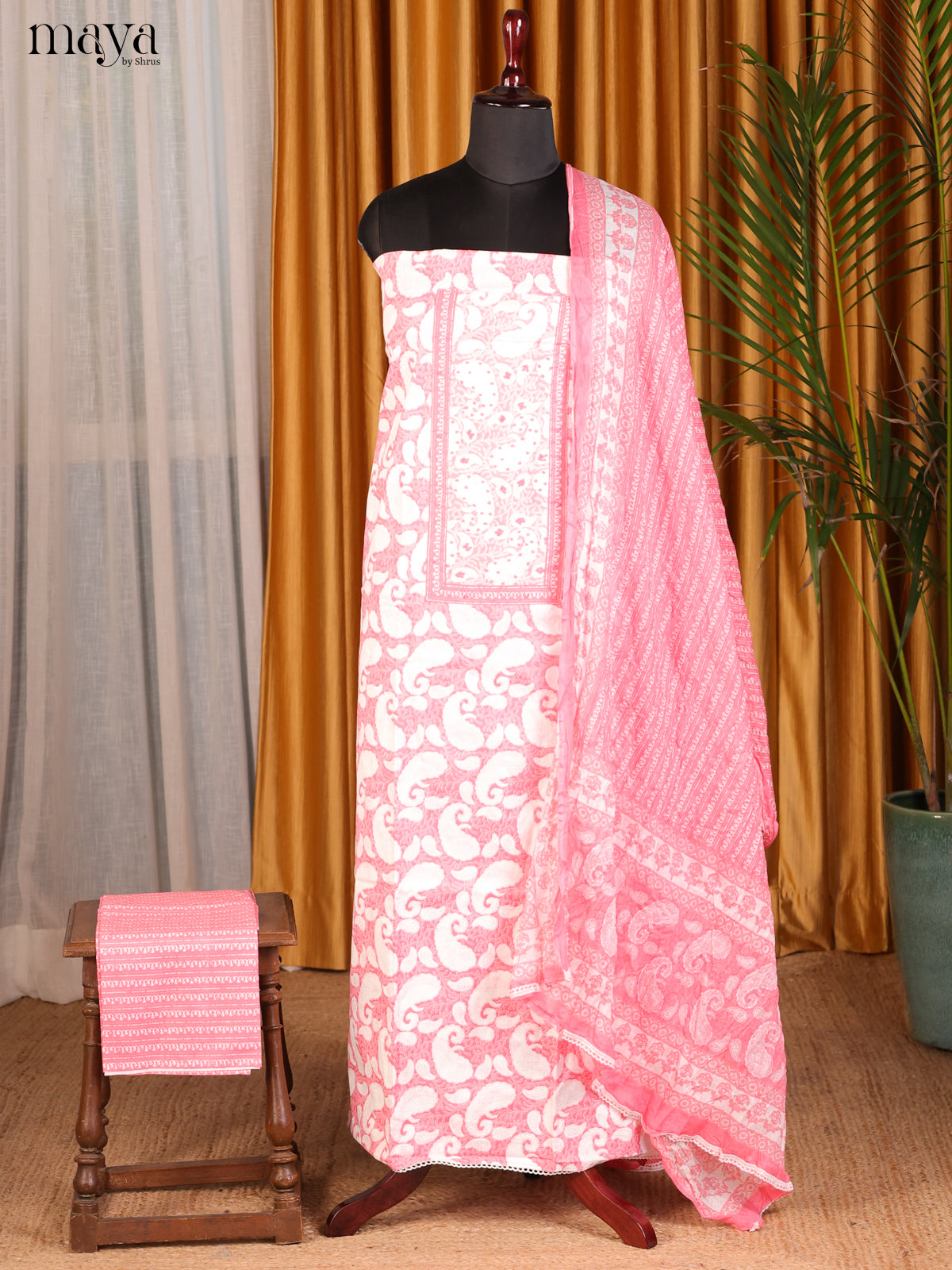 Pink & White - Cotton salwar - Shop on Shrus.com