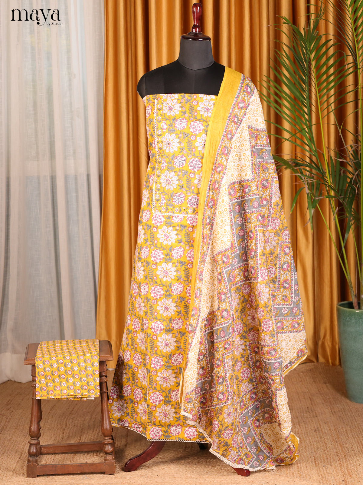 Yellow & Cream - Cotton salwar - Shop on Shrus.com