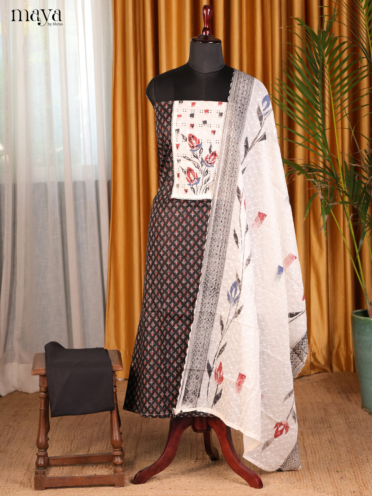 Black & Cream - Cotton salwar - Shop on Shrus.com