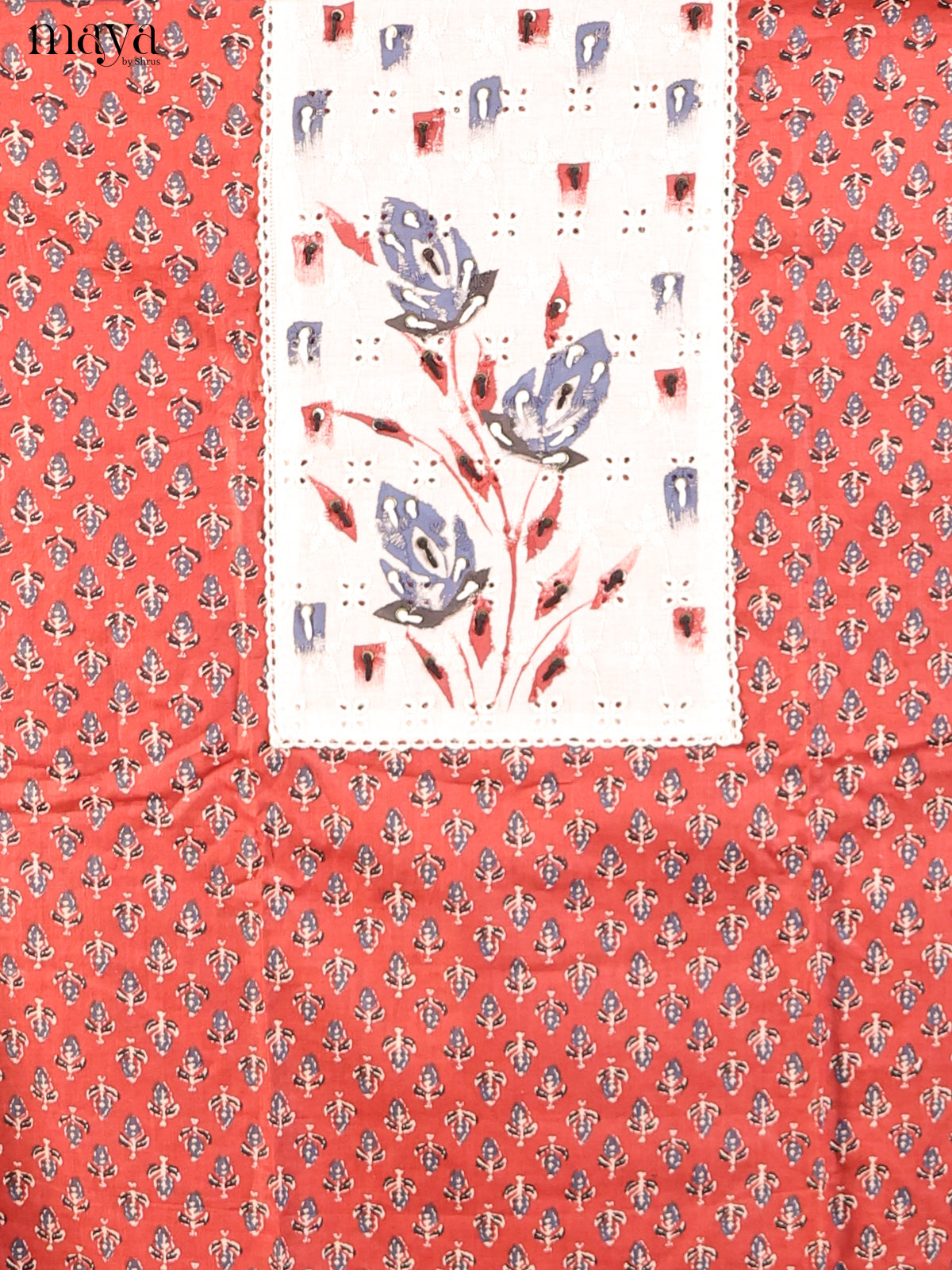 Red & Cream - Cotton salwar - Shop on Shrus.com