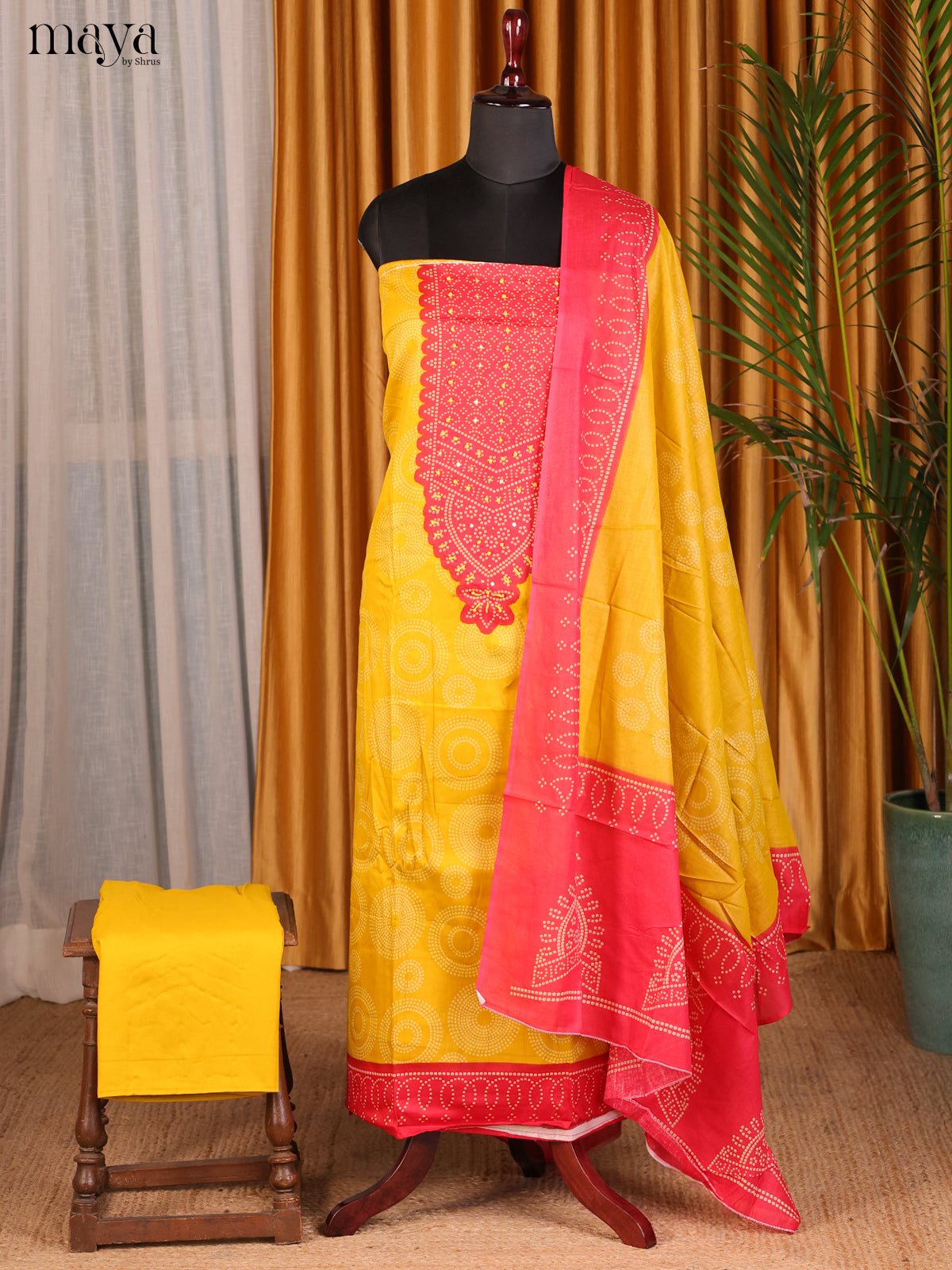Yellow & Red - Cotton salwar - Shop on Shrus.com