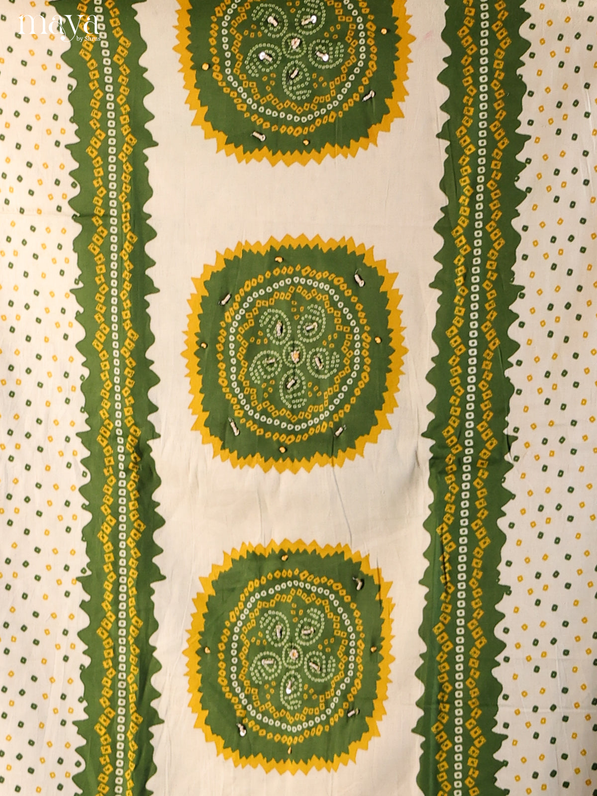 White & Green - Bandhini salwar - Shop on Shrus.com