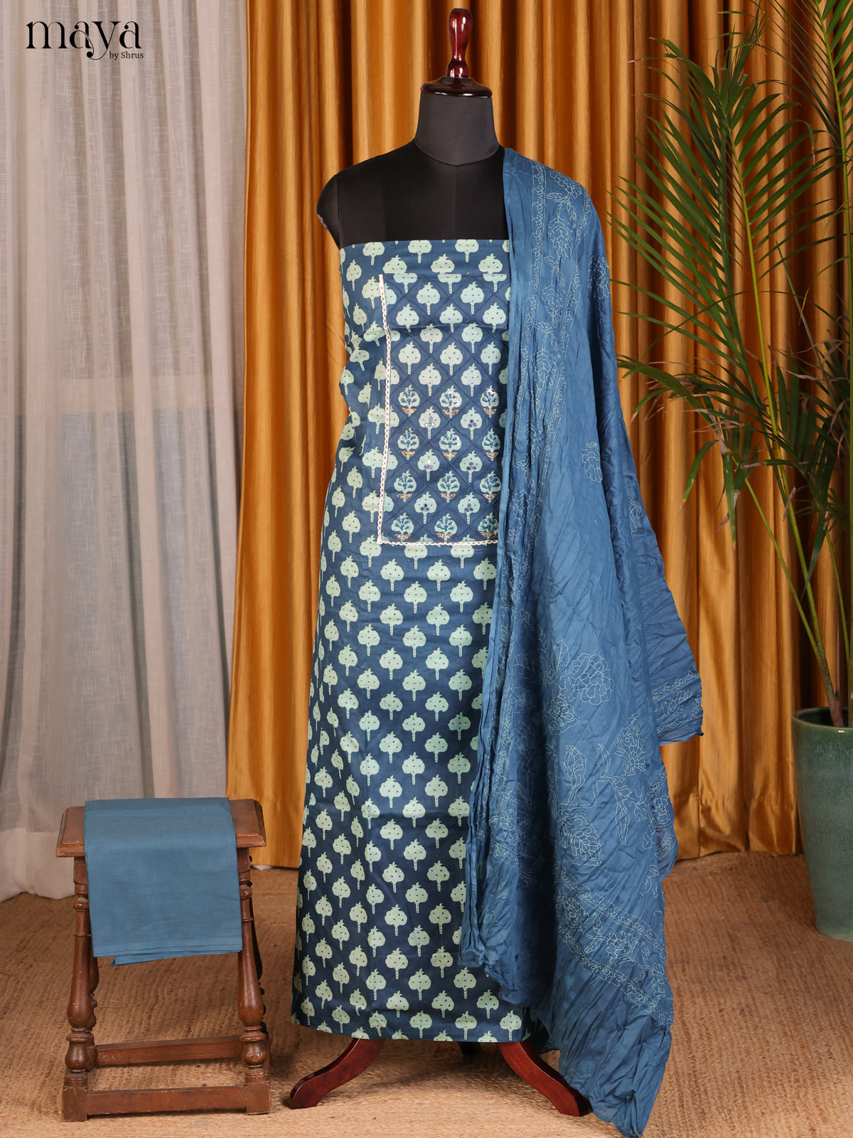 Blue - Cotton salwar - Shop on Shrus.com