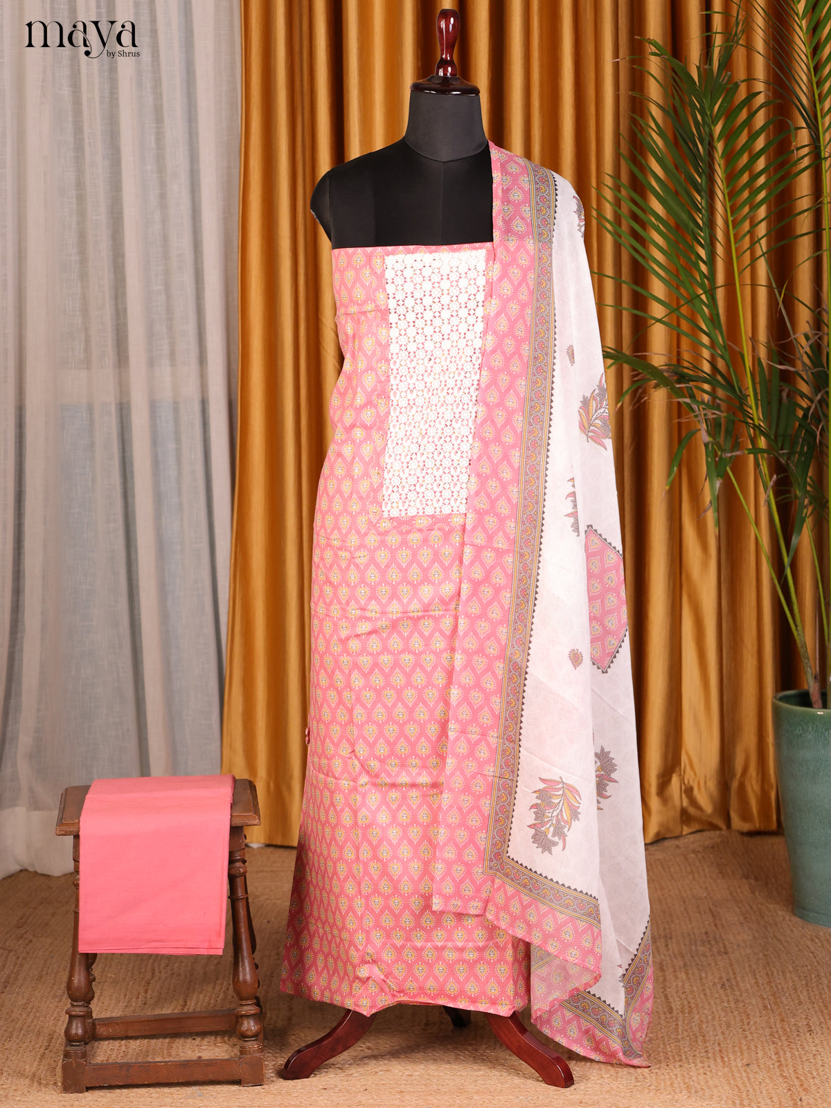 Pink & Cream - Cotton salwar - Shop on Shrus.com