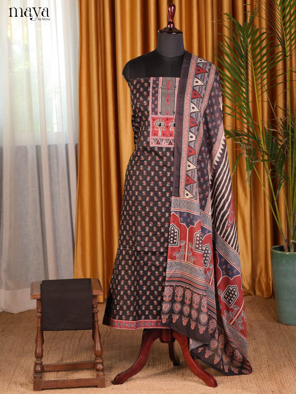 Black & Red - Cotton salwar - Shop on Shrus.com