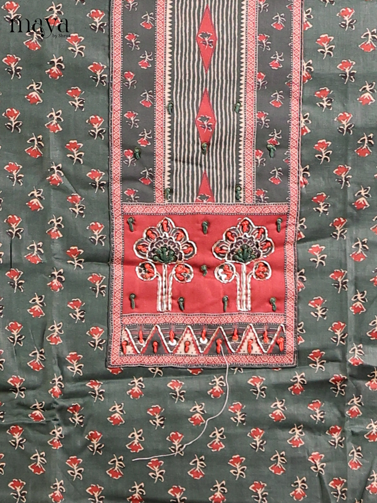 Green with Red - Cotton salwar - Shop on Shrus.com