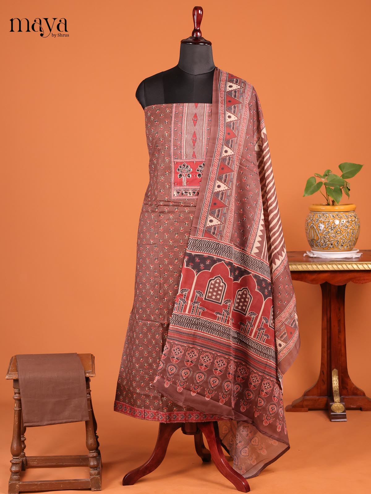 Brown - Cotton salwar - Shop on Shrus.com