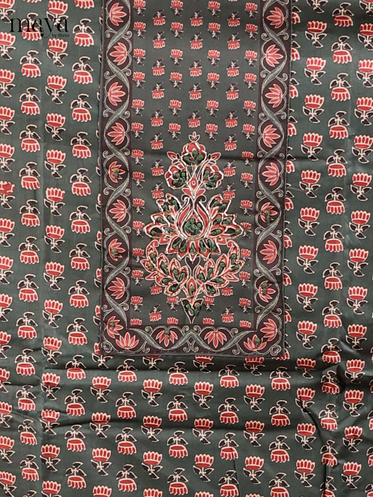 Dark Green with Red - Cotton salwar - Shop on Shrus.com