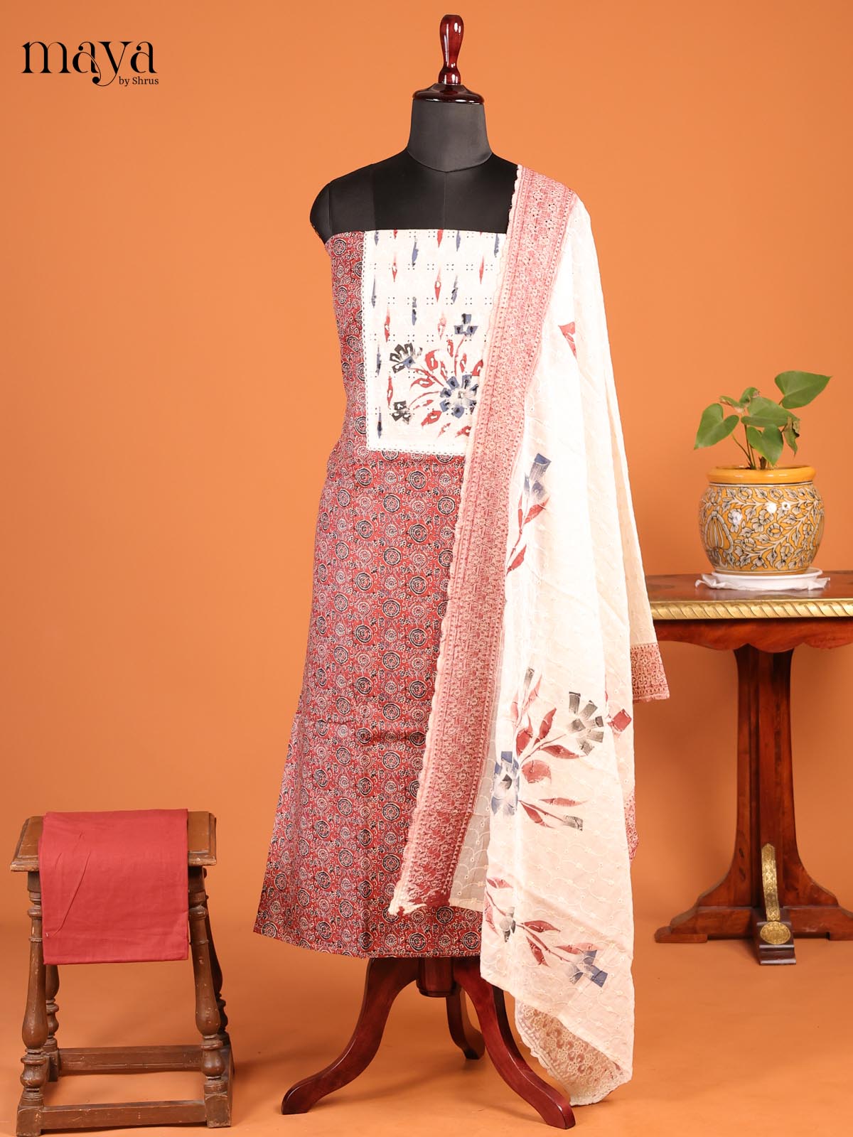 Brown with Cream - MDD21014 - Cotton salwar - Shop on Shrus.com