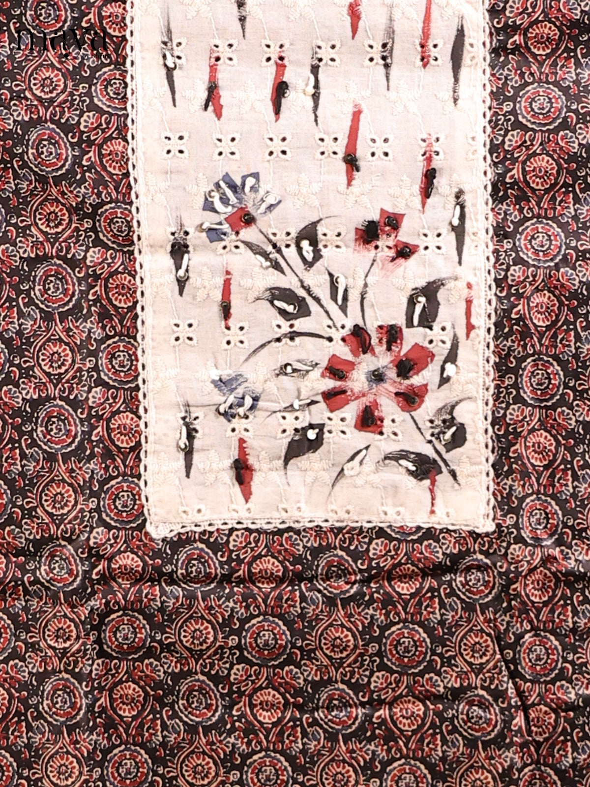 Black with Cream - MDD21015 - Cotton salwar - Shop on Shrus.com