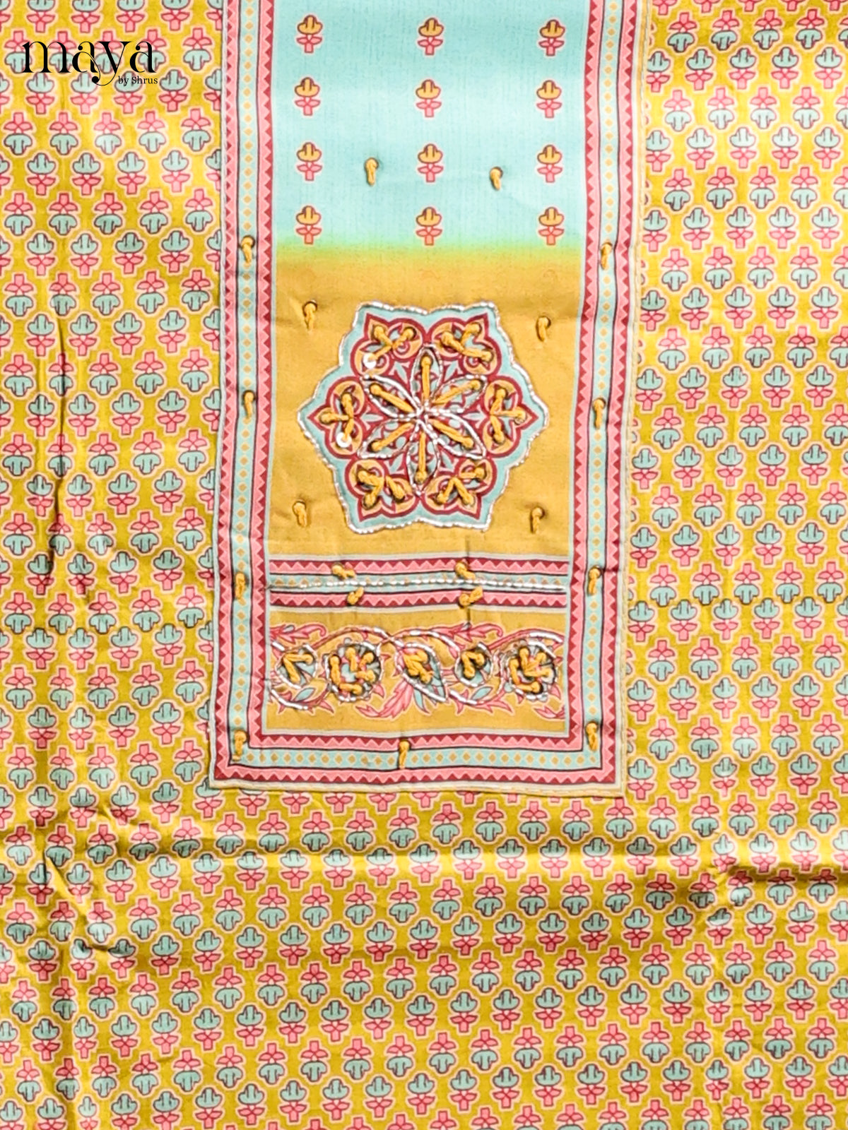 Yellow & Teal - MDD21016 - Cotton salwar - Shop on Shrus.com
