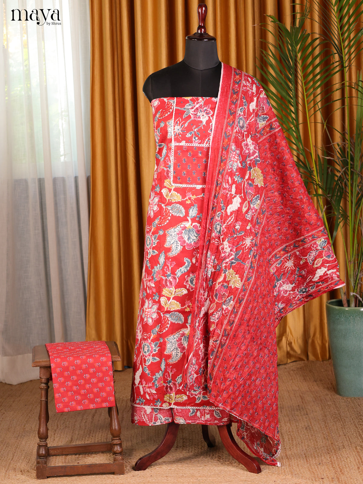 Red - Cotton salwar - Shop on Shrus.com