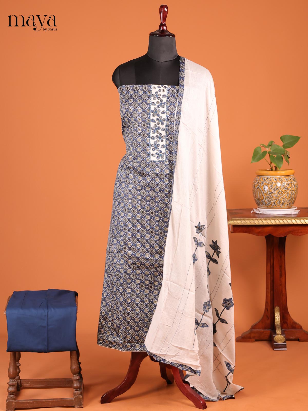 Grey & Cream -MDD21038 - Cotton salwar - Shop on Shrus.com