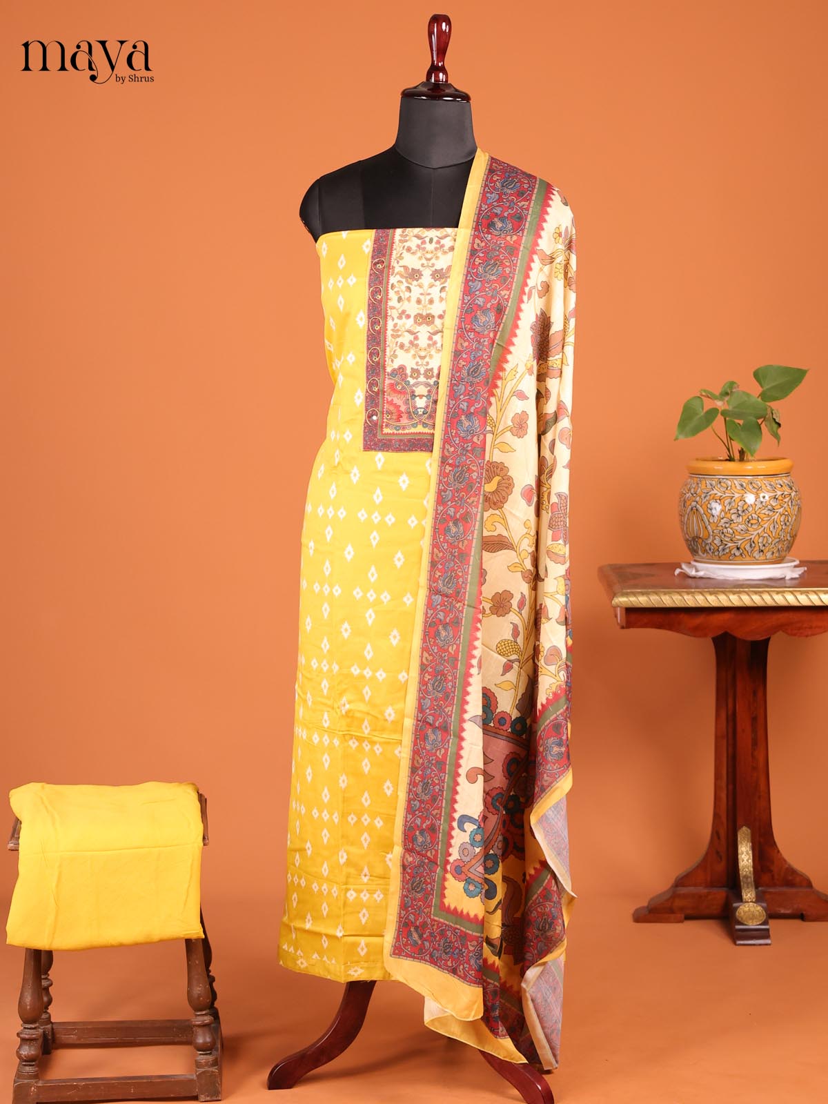 Yellow & Cream - MDD21048 - Cotton salwar - Shop on Shrus.com