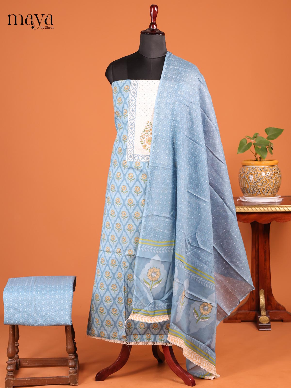 Blue - MDD21053 - Cotton salwar - Shop on Shrus.com