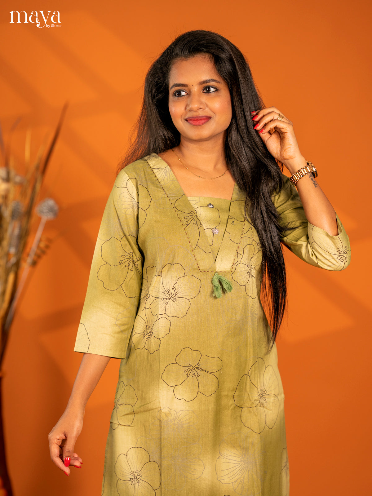 Pastel Green Cotton 2Pc Floral Print Salwar Suit - Top & Bottom - Shop on Shrus.com