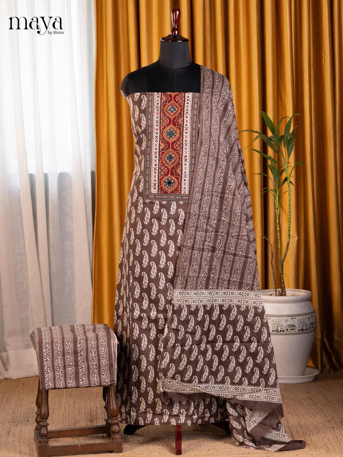 Brown - Cotton salwar - Shop on Shrus.com