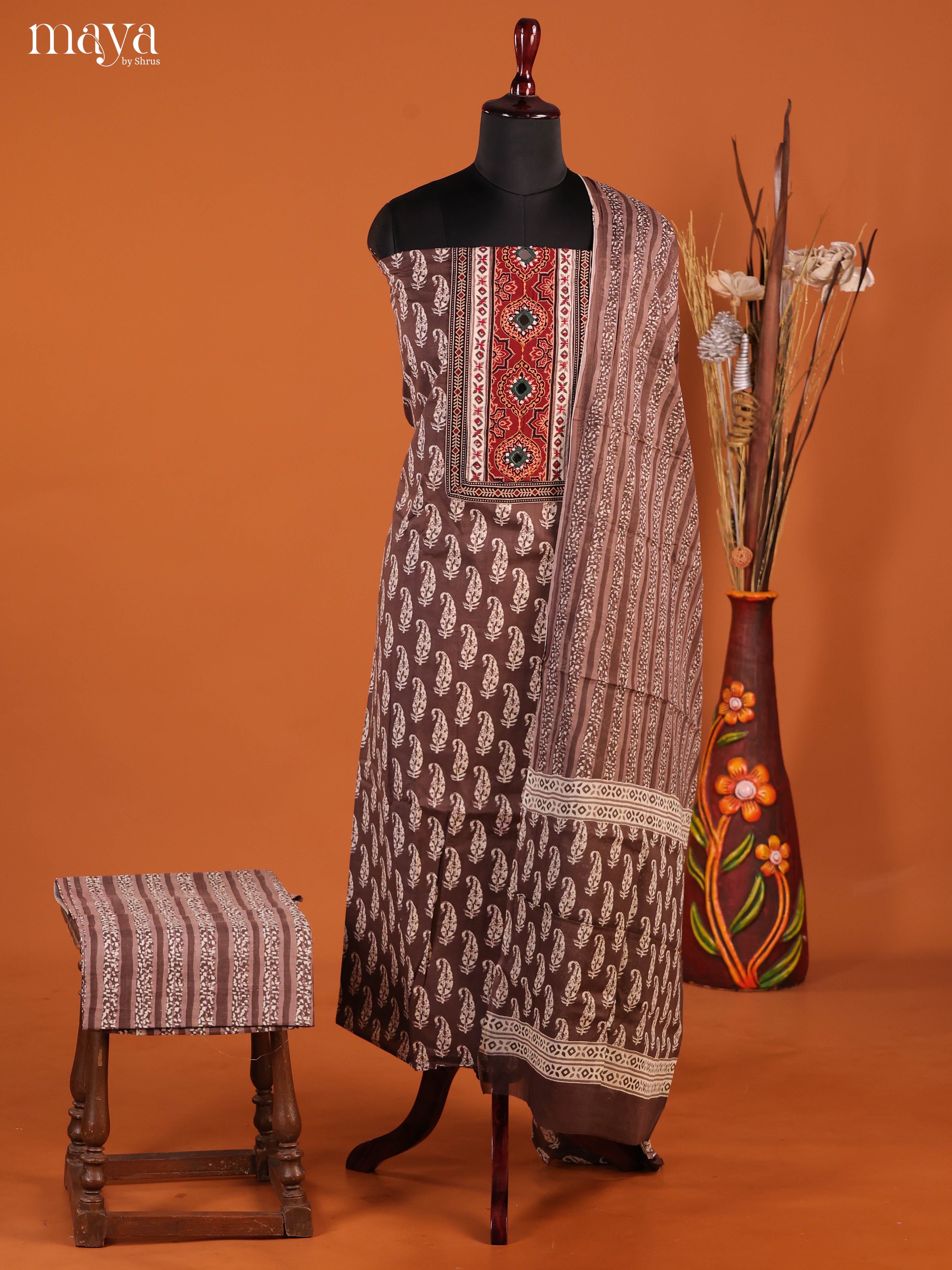 Brown - Cotton salwar - Shop on Shrus.com