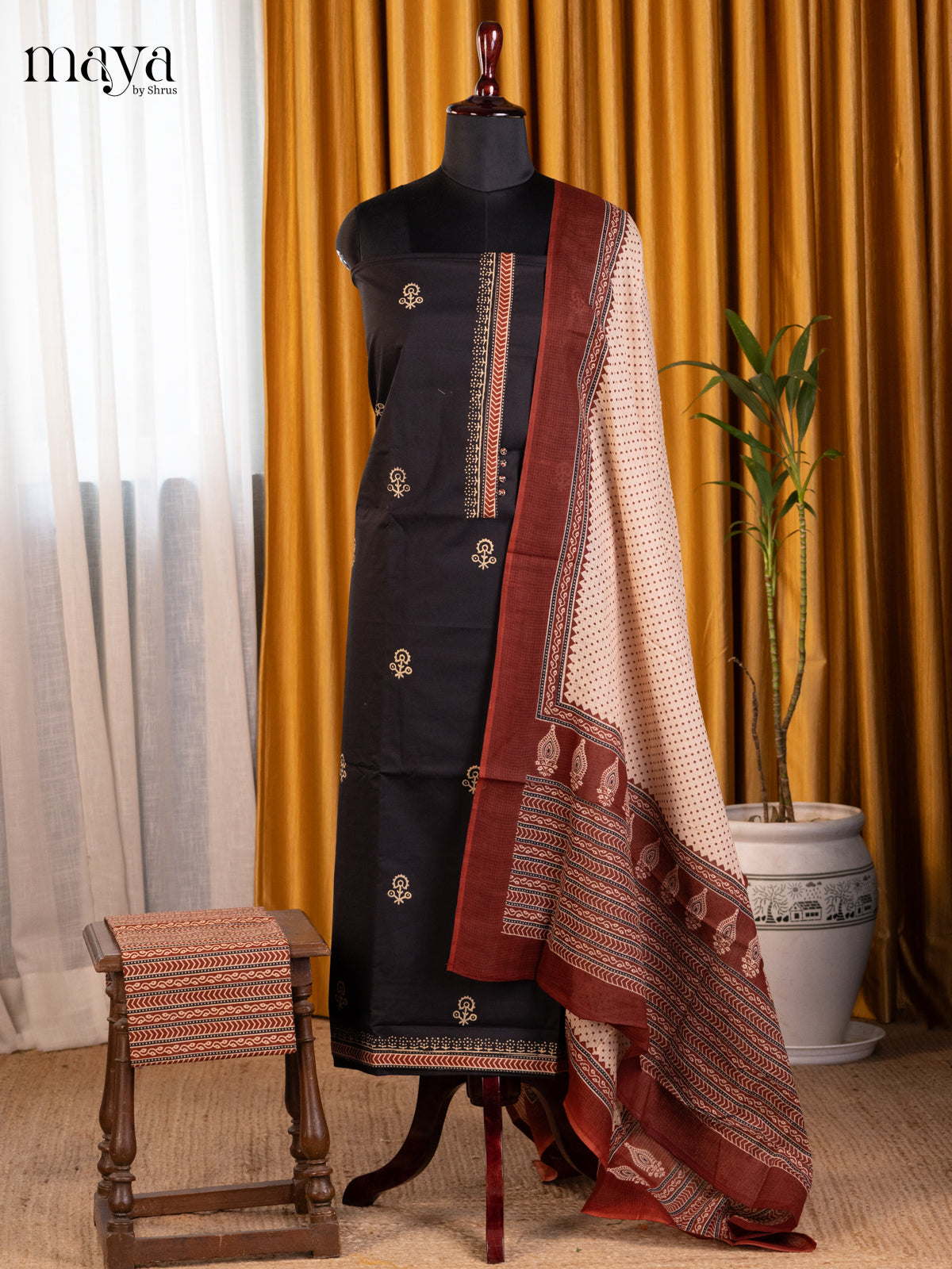 Black & Cream - Cotton salwar - Shop on Shrus.com