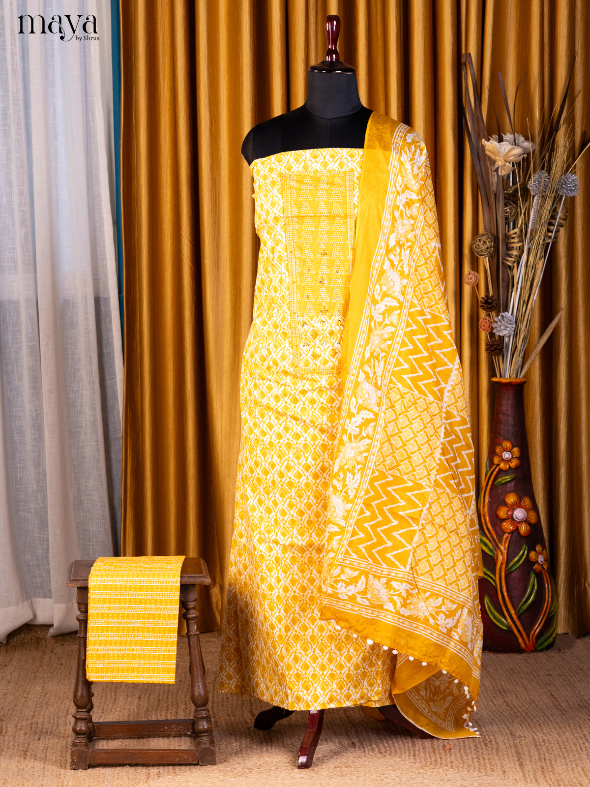 Yellow - Cotton salwar - Shop on Shrus.com
