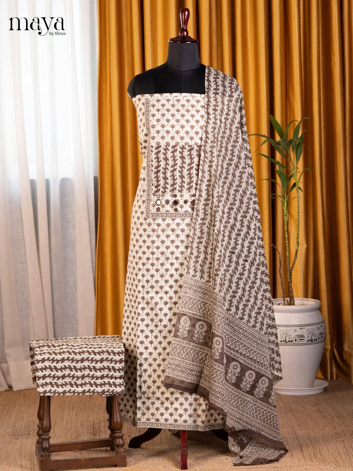 Cream - Cotton salwar - Shop on Shrus.com