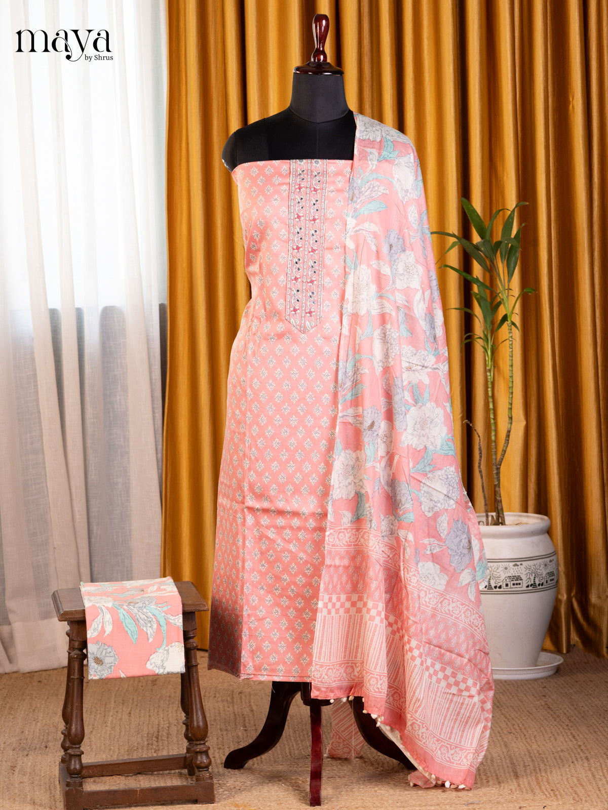 Peachish Pink - Cotton salwar - Shop on Shrus.com