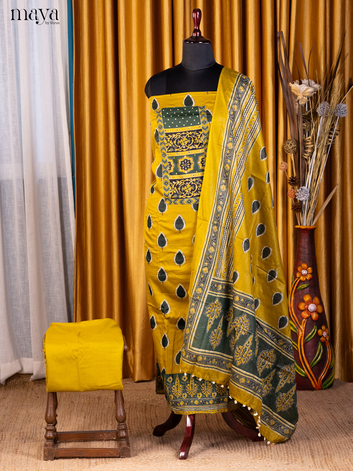 Mustard & Green- Cotton salwar - Shop on Shrus.com