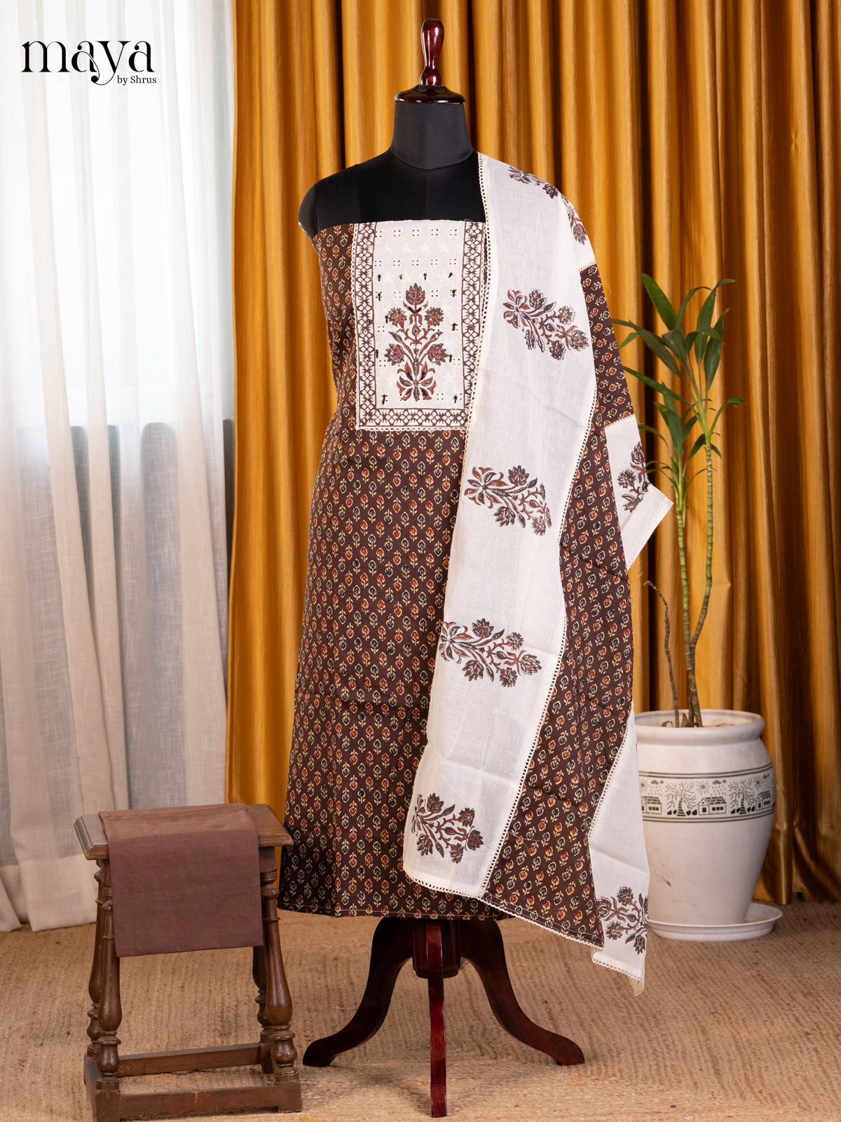 Brown & Cream - Cotton salwar - Shop on Shrus.com