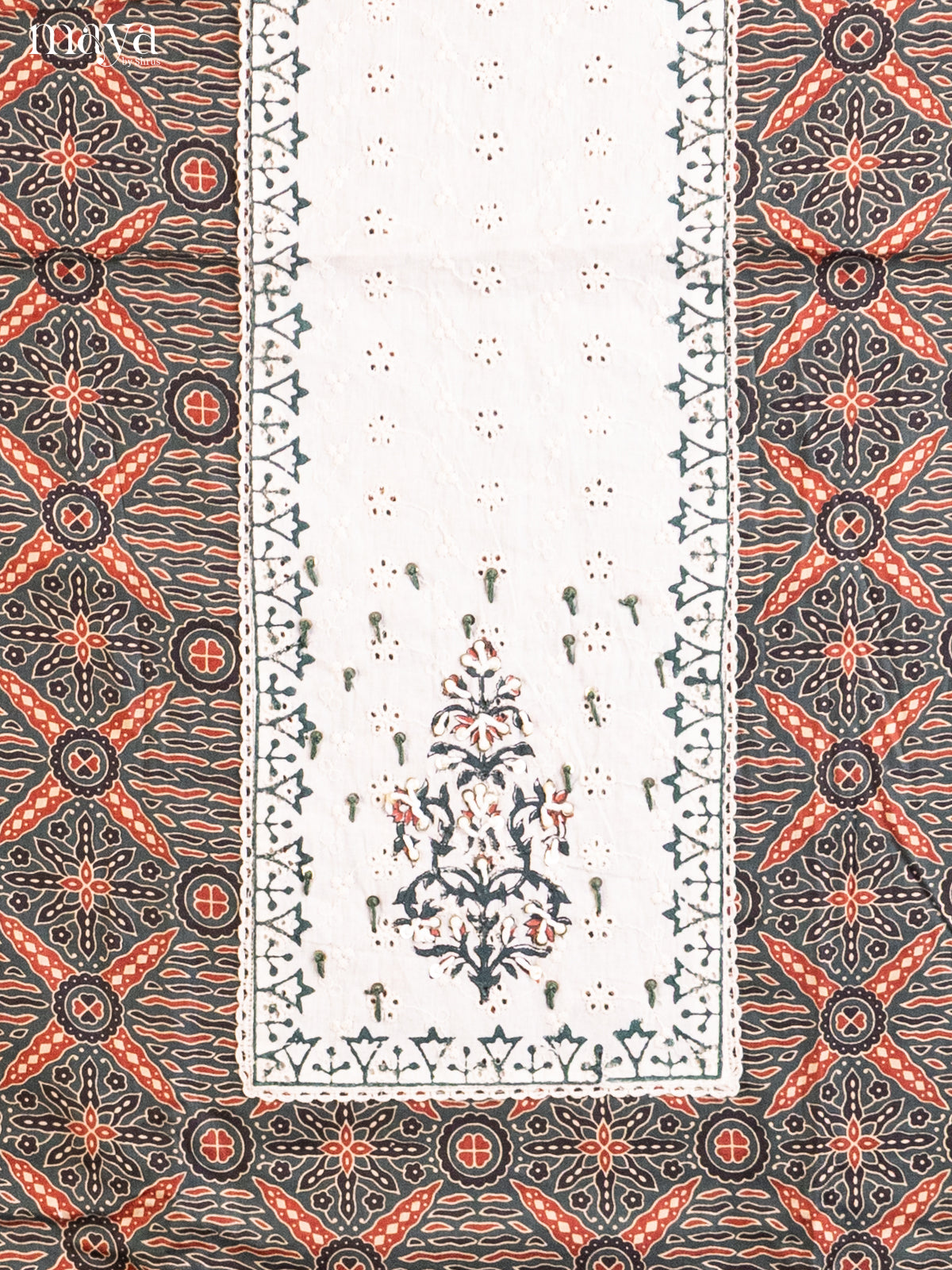 Dark Green & Cream- Cotton salwar - Shop on Shrus.com