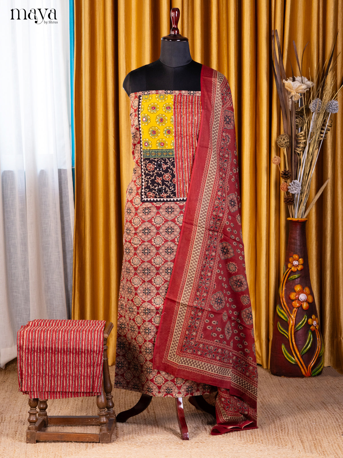 Red- Cotton salwar - Shop on Shrus.com