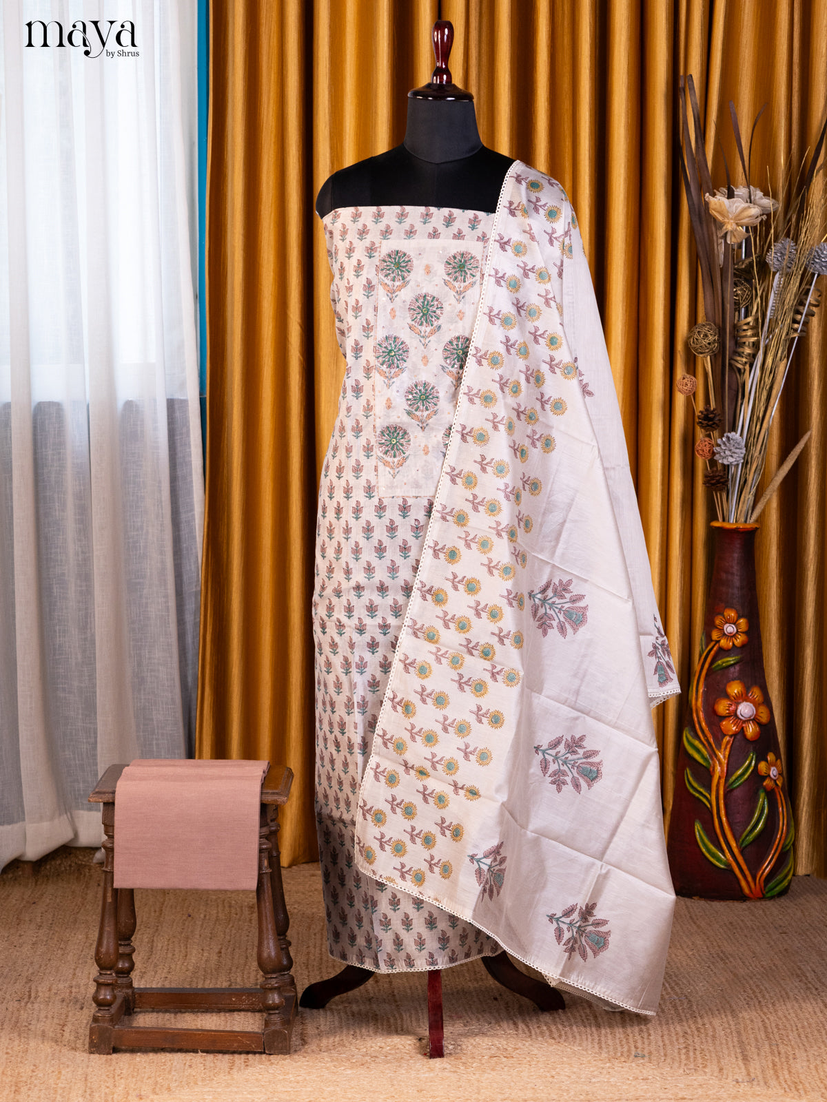 Cream & Dusty Brown - Cotton salwar - Shop on Shrus.com