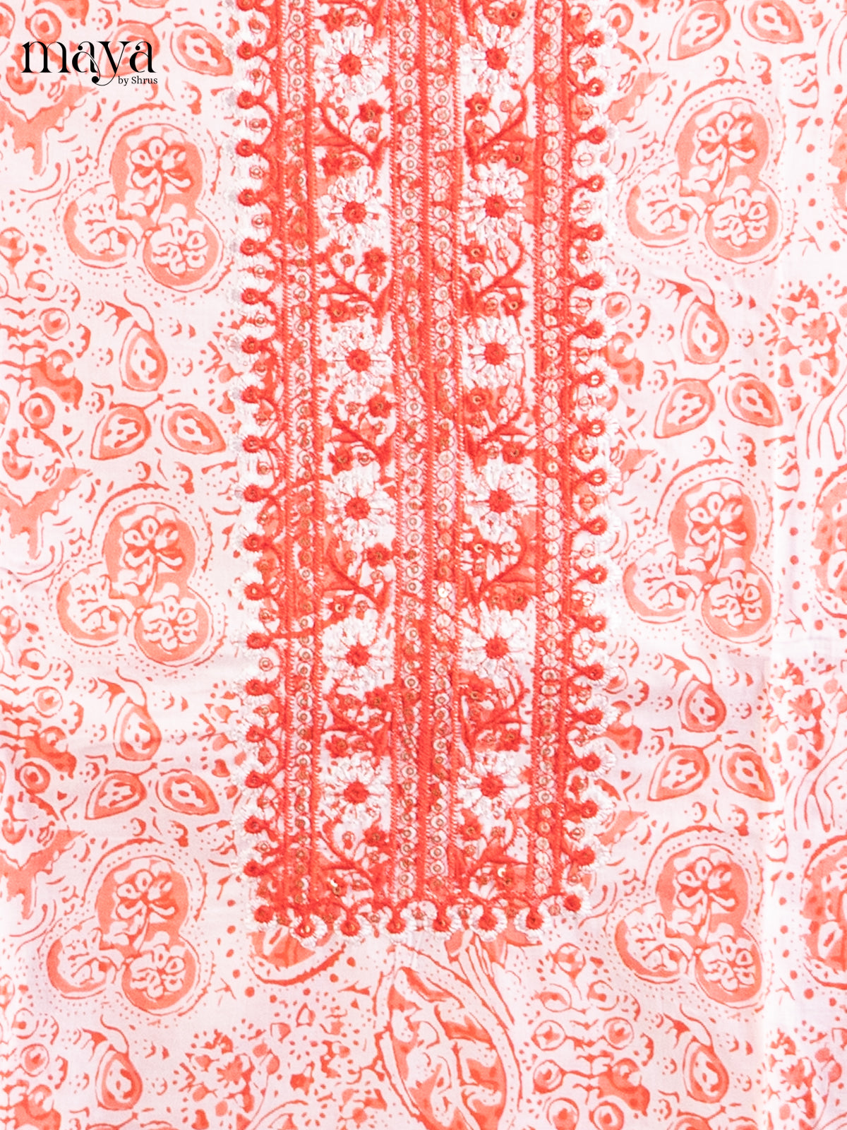 White & Orange- Cotton salwar - Shop on Shrus.com
