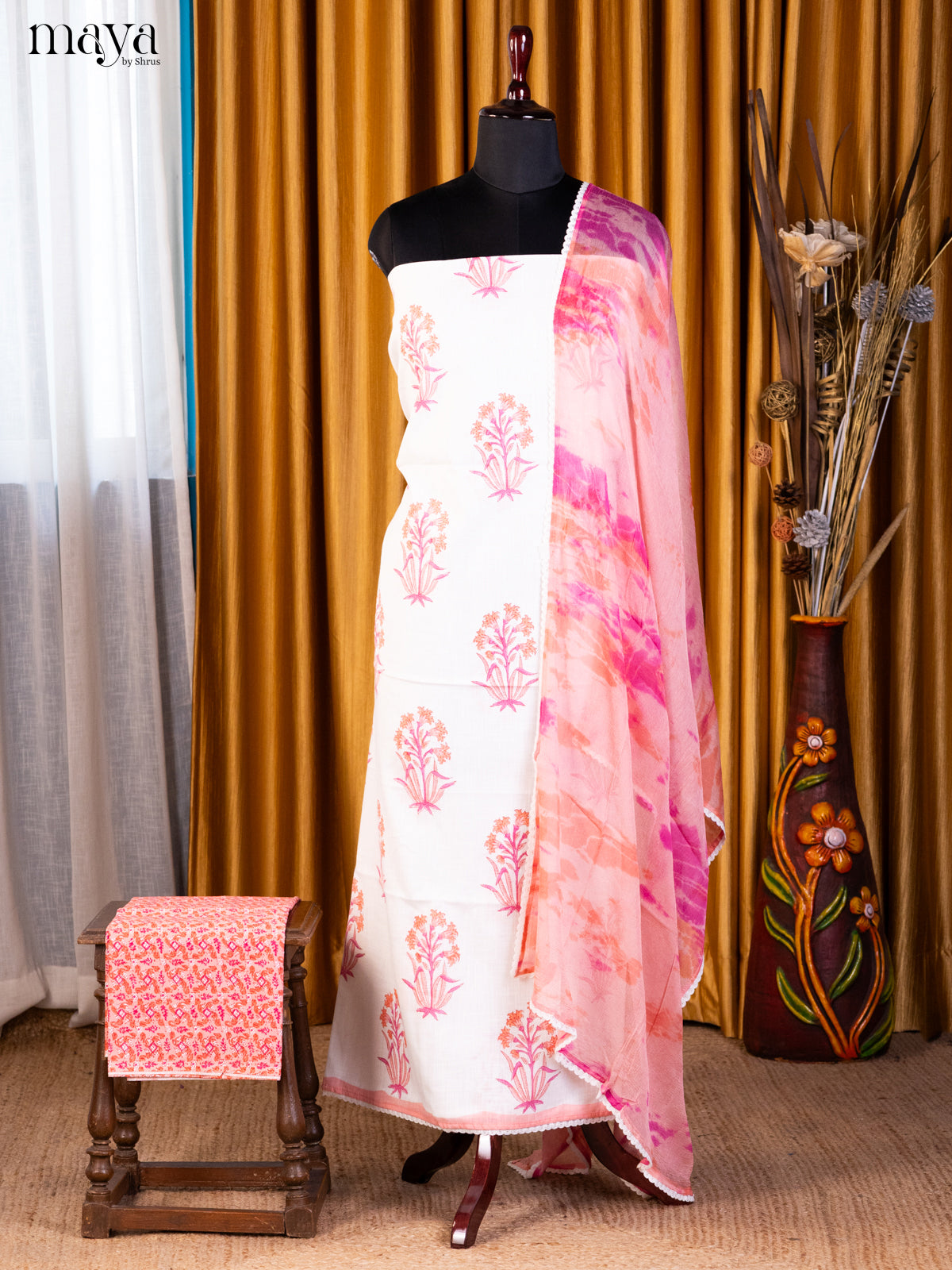 White & Pink - Cotton salwar - Shop on Shrus.com
