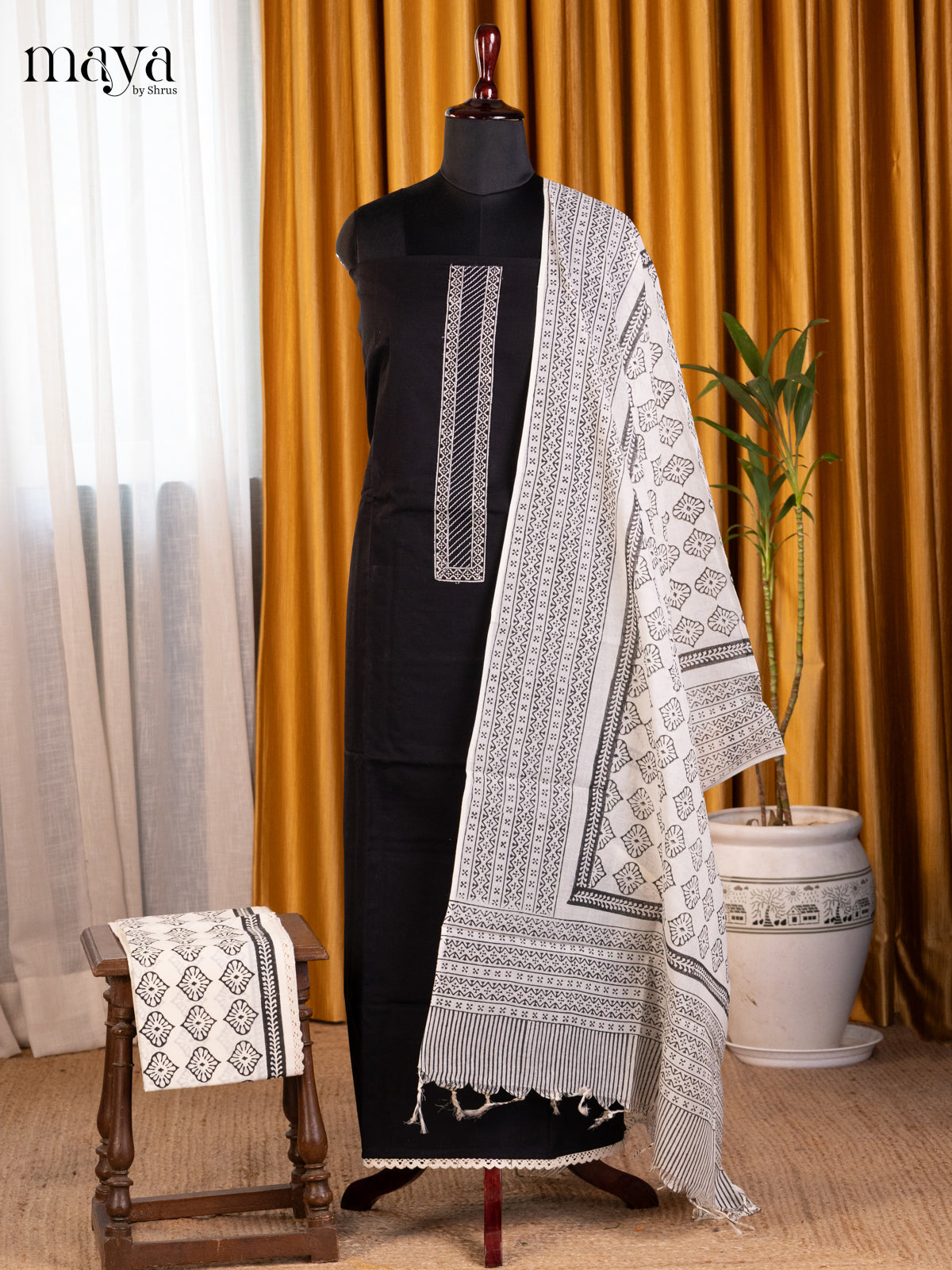 Black & White - Cotton salwar - Shop on Shrus.com
