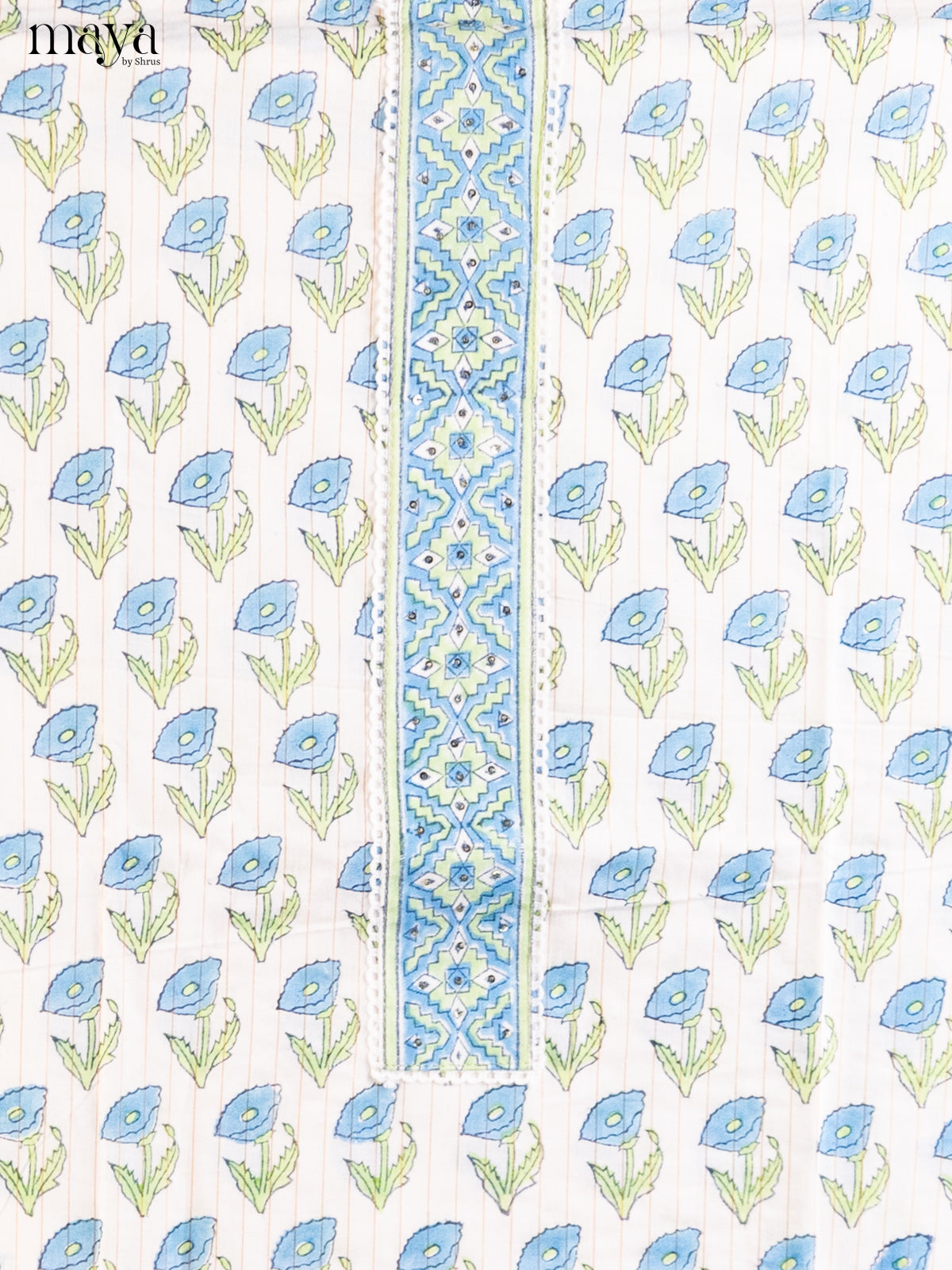 White & Blue- Cotton salwar - Shop on Shrus.com