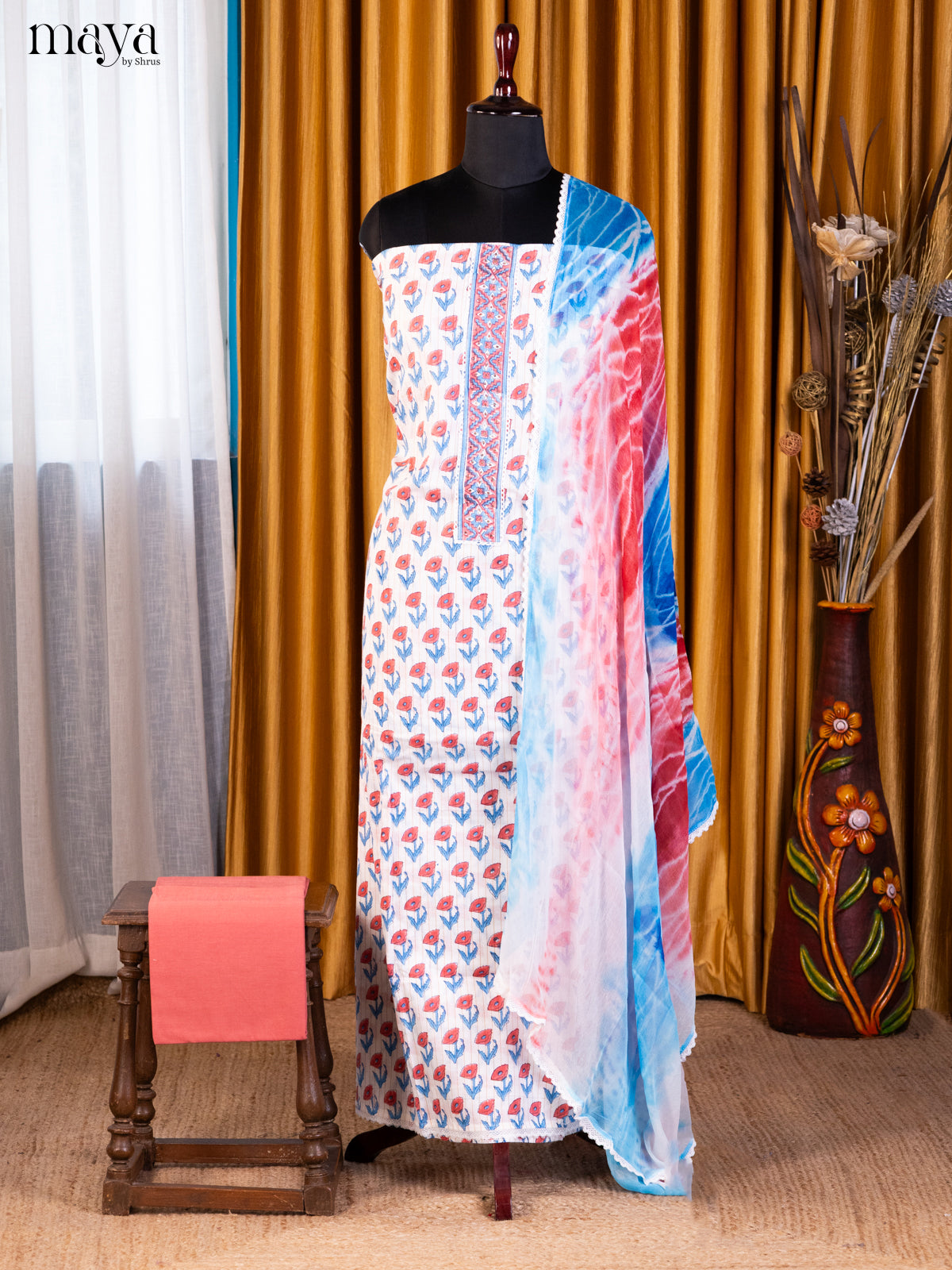 White & Peach - Cotton salwar - Shop on Shrus.com