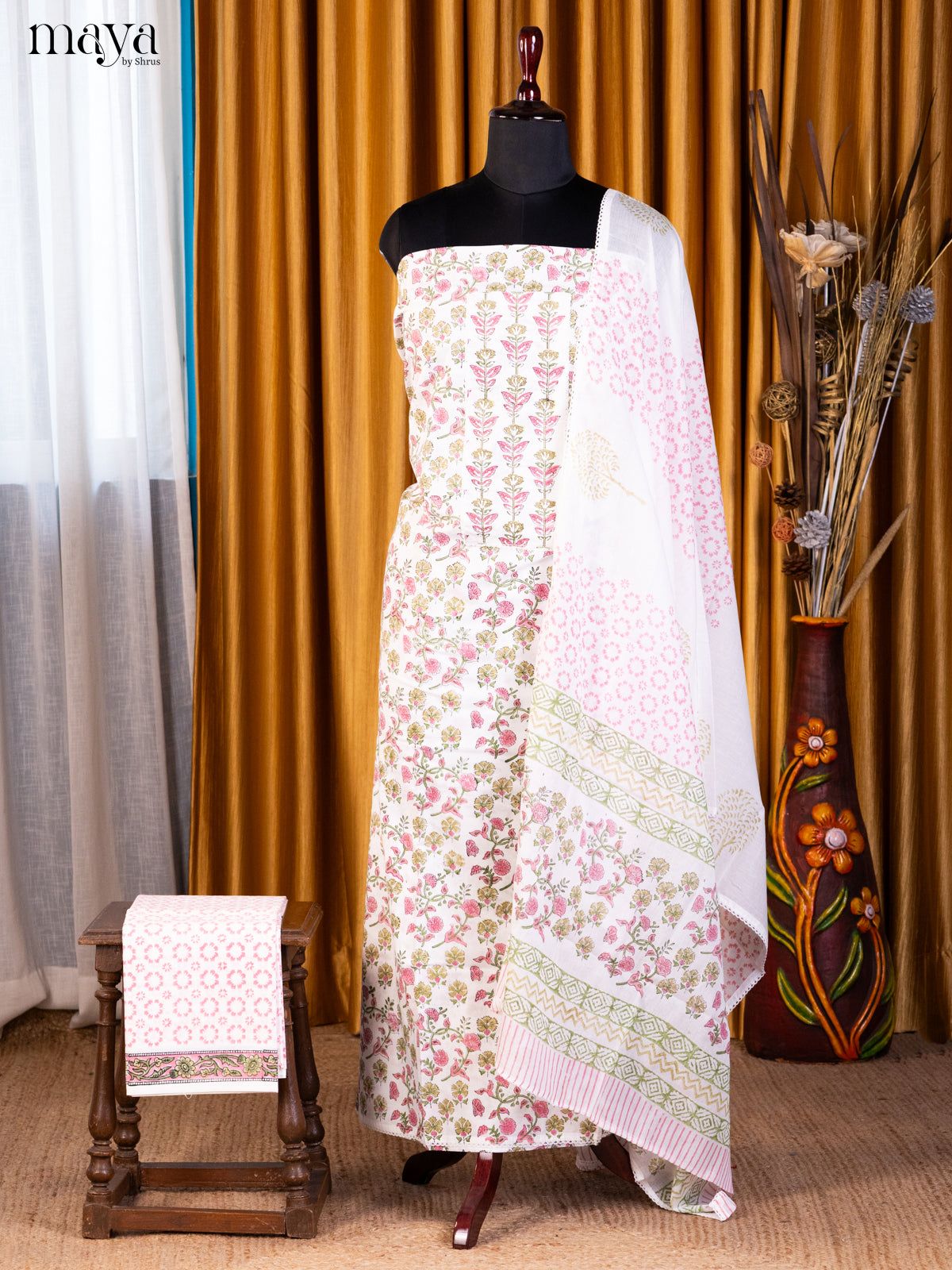 White & Pink - Cotton salwar - Shop on Shrus.com