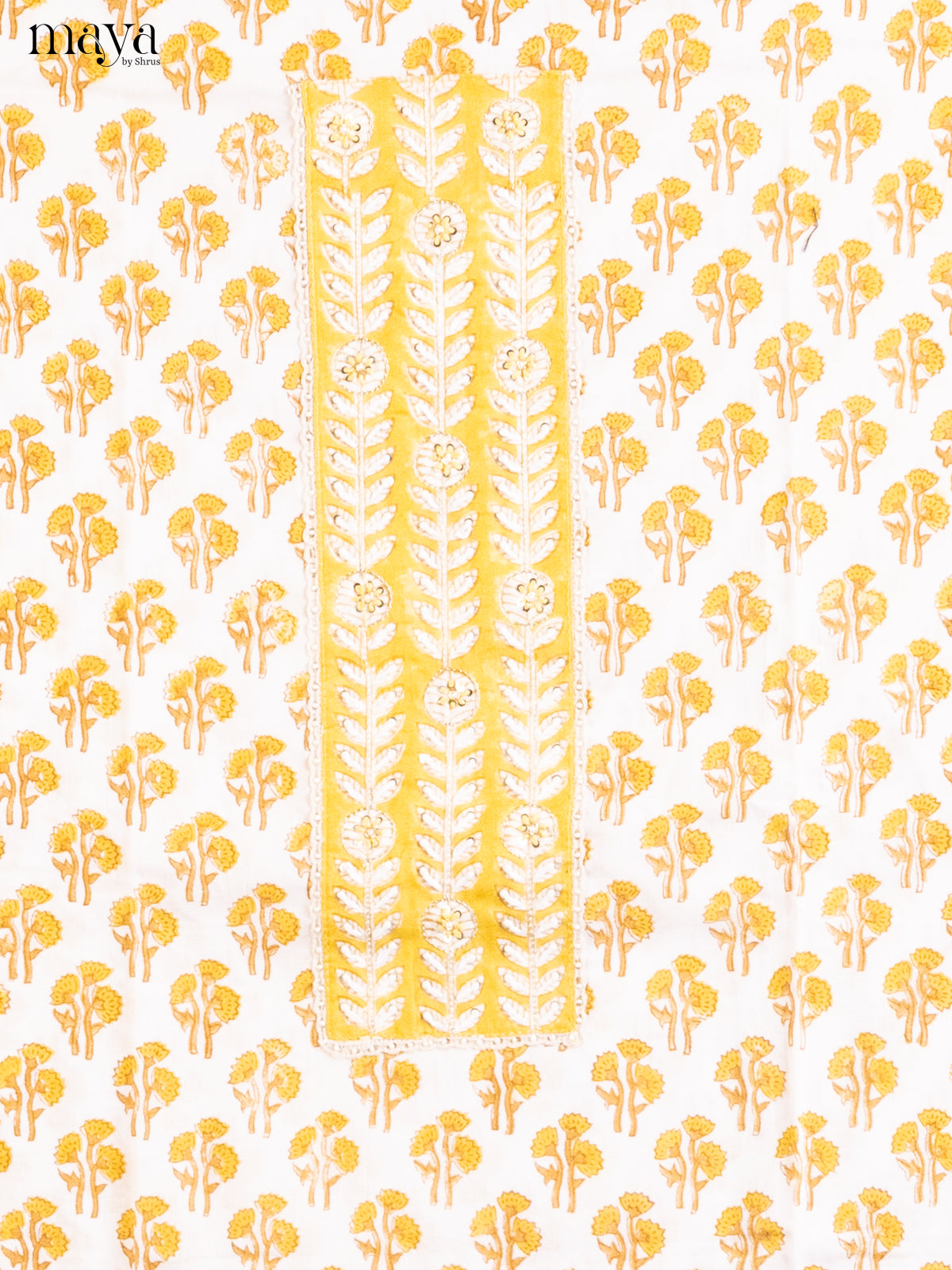 Cream & Yellow- Cotton salwar - Shop on Shrus.com