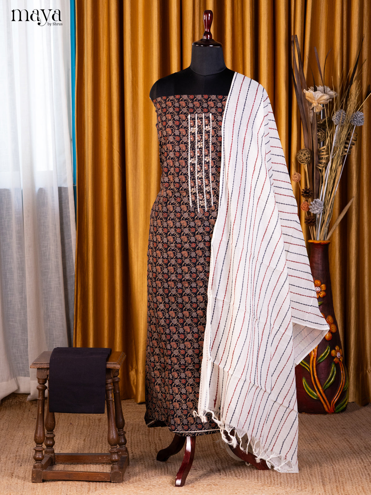 Black & Cream - Cotton salwar - Shop on Shrus.com