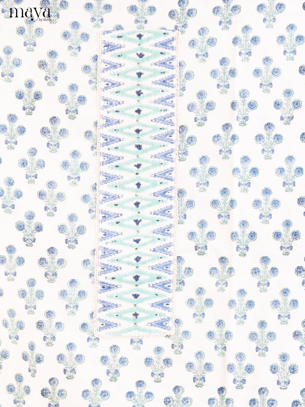 Cream & Blue - Cotton salwar - Shop on Shrus.com