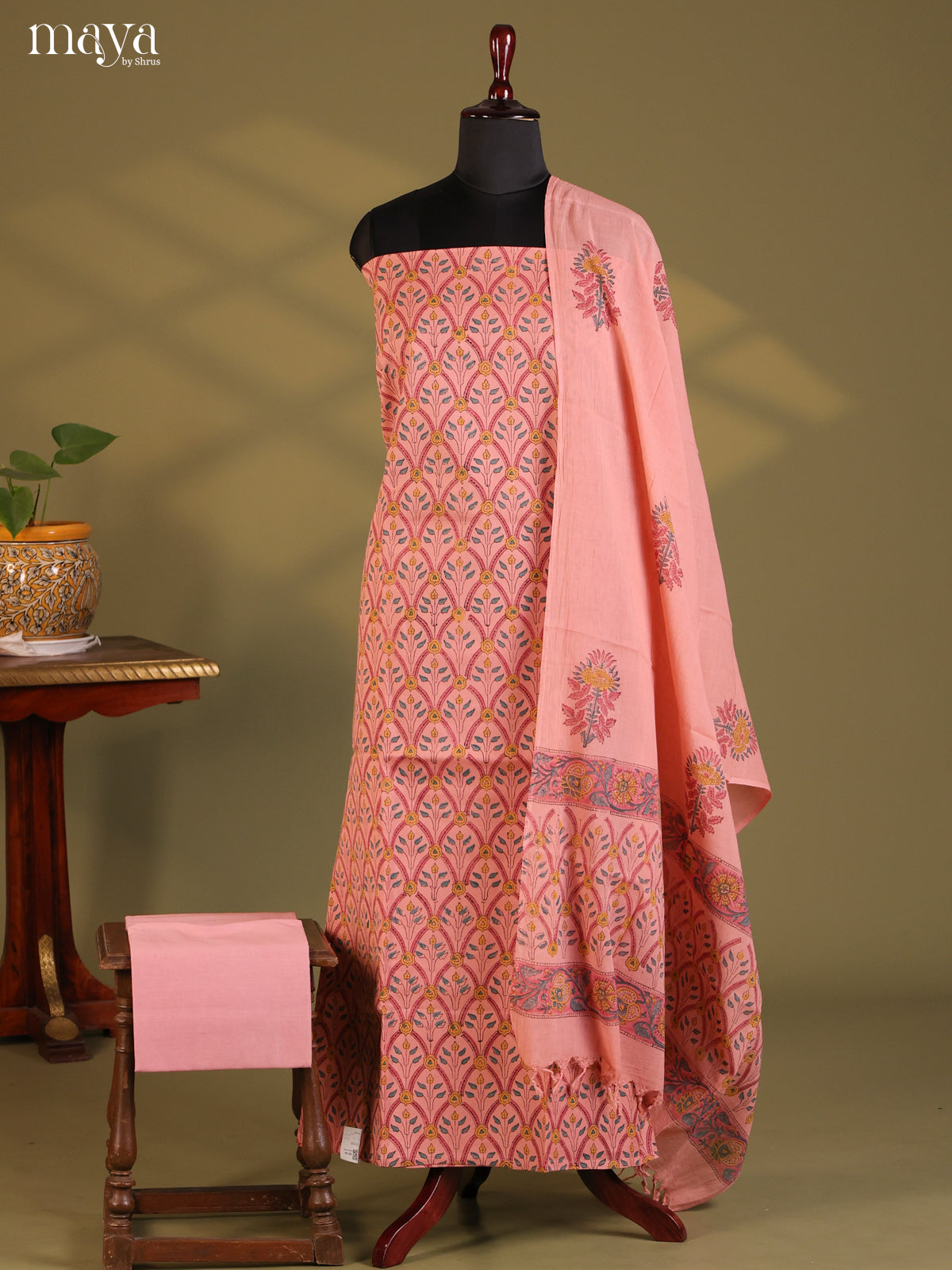 Peachish Pink- Cotton salwar - Shop on Shrus.com