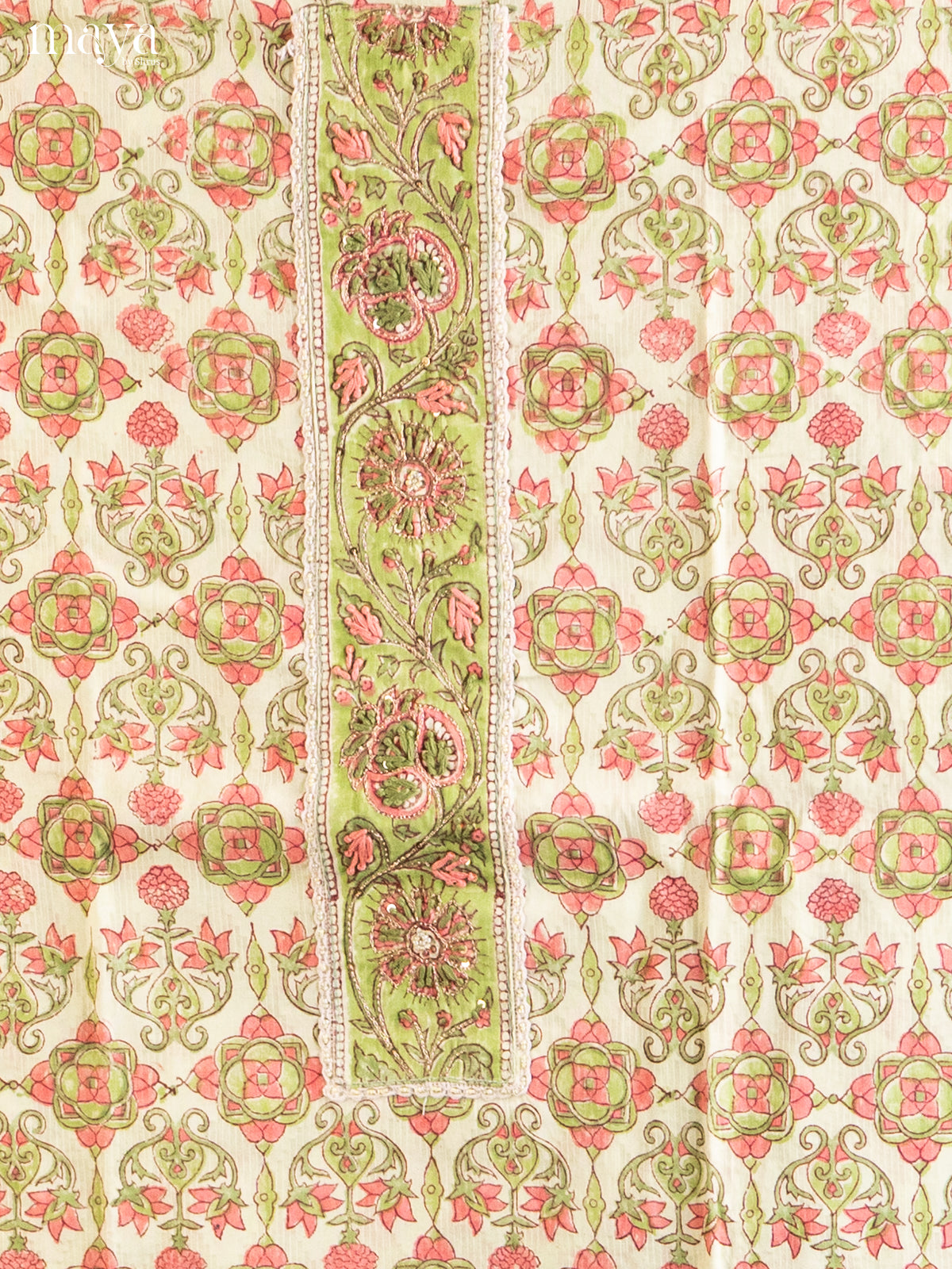 Cream & Green- Cotton salwar - Shop on Shrus.com