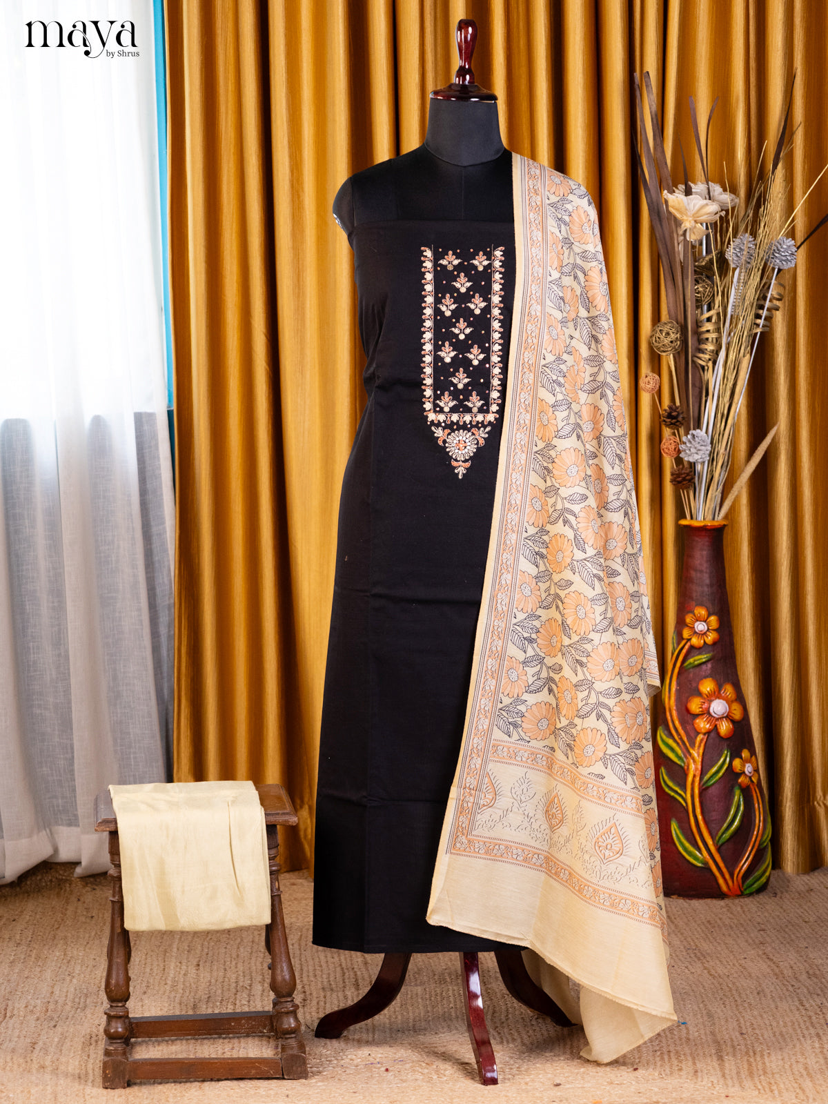 Black & Cream- Cotton salwar - Shop on Shrus.com