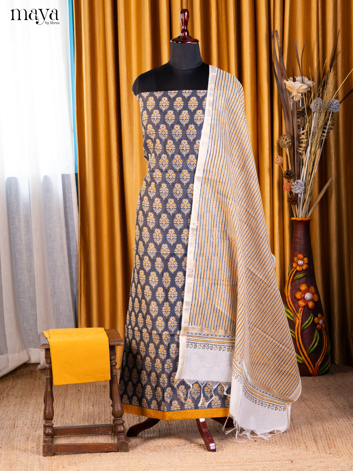 Black & Yellow- Cotton salwar - Shop on Shrus.com