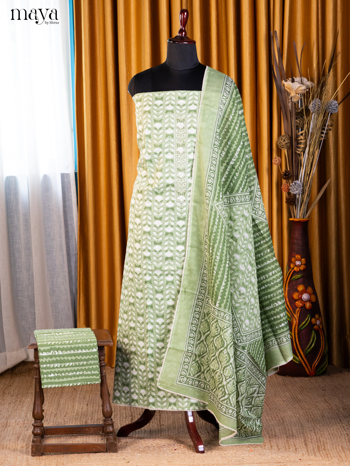Green- Cotton salwar - Shop on Shrus.com