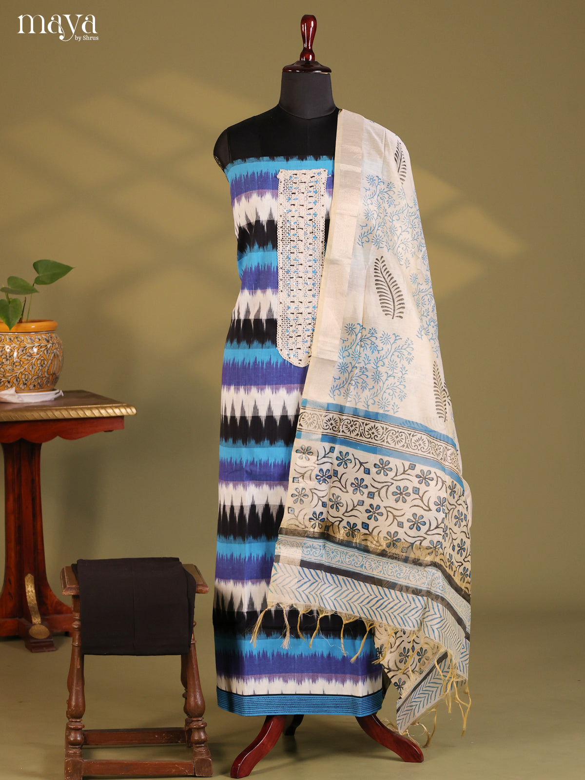 Blue & Black - Cotton salwar - Shop on Shrus.com