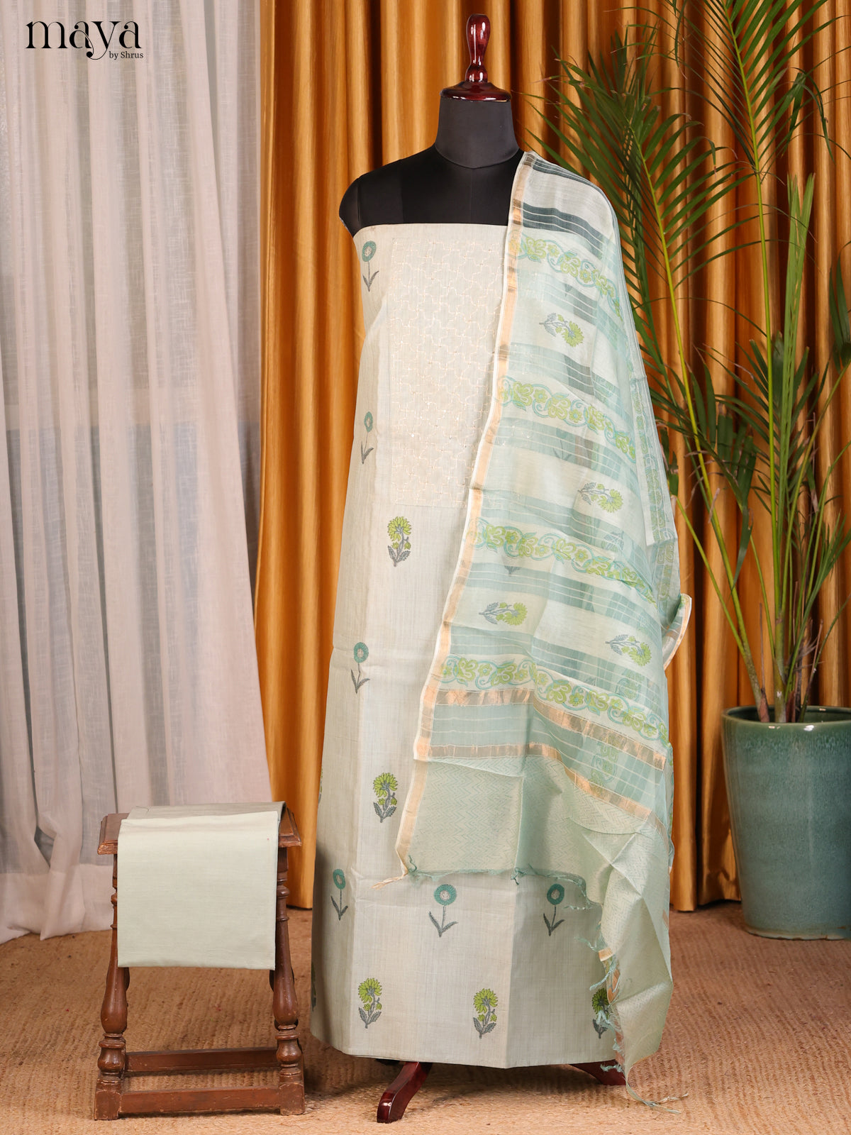 Pale Green - Cotton salwar - Shop on Shrus.com