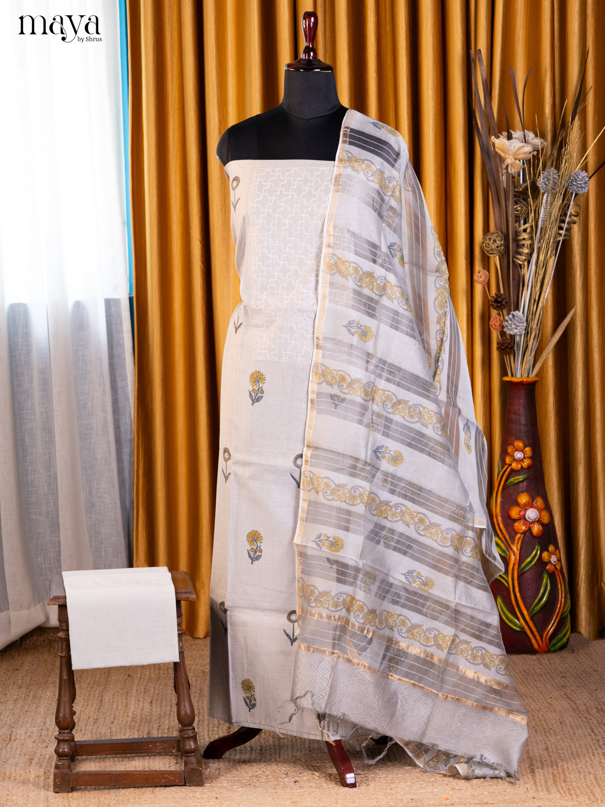 Off white- Cotton salwar - Shop on Shrus.com