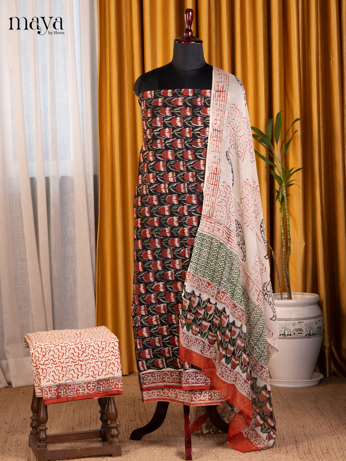 Black & Cream - Cotton salwar - Shop on Shrus.com